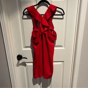 Banana Republic Red Halter Frilled Short dress